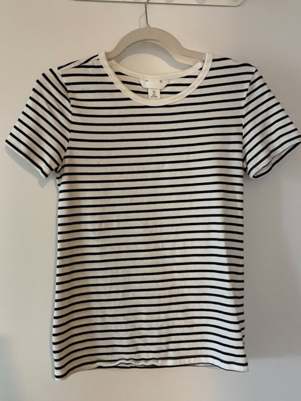 White and black stripe tee shirt